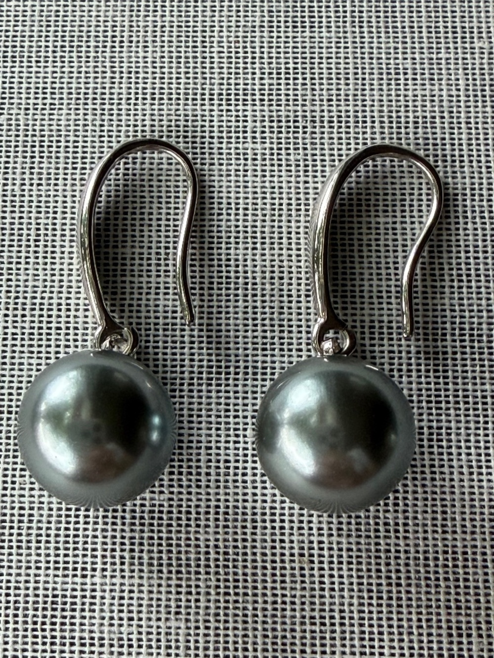 Sterling Silver Grey Cultured Pearl Drop Earrings | 925 | Never Worn